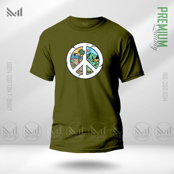 Peace Nature Graphic T-Shirt – Artistic Nature Inspired Artwork | Premium Cotton | Unisex Round Neck | Short Sleeve