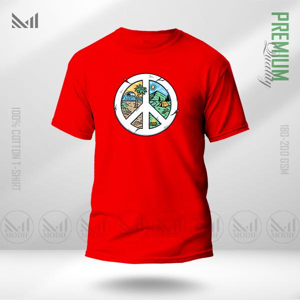 Peace Nature Graphic T-Shirt – Artistic Nature Inspired Artwork | Premium Cotton | Unisex Round Neck | Short Sleeve