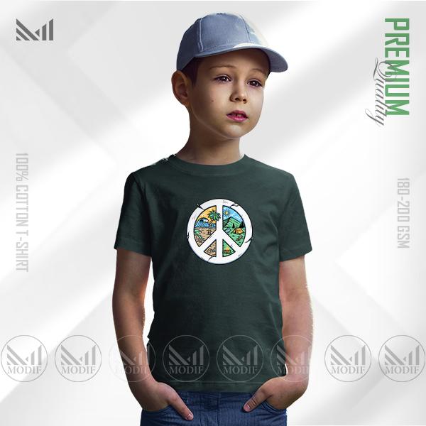 Peace Nature Kids Graphic T-Shirt – Artistic Nature Inspired Design | Premium Cotton | Unisex Round Neck | Short Sleeve
