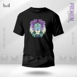 Polygon Lion Graphic T-Shirt – Geometric Animal Design | Premium Cotton | Unisex Round Neck | Short Sleeve | Modern Streetwear Style