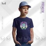 Polygon Lion Kids Graphic T-Shirt – Geometric Animal Design | Premium Cotton | Unisex Round Neck | Short Sleeve | Comfortable Casual Wear for Boys & Girls