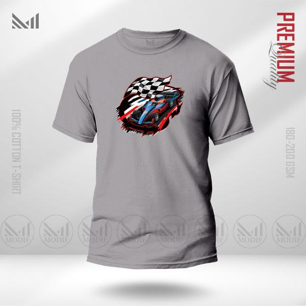 Racing Car Adult Graphic T-Shirt Made With Premium Cotton Unisex Round Neck Short Sleeve