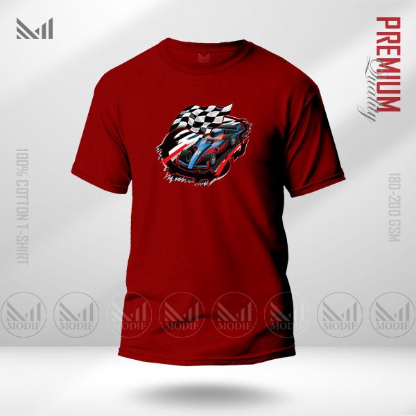 Racing Car Adult Graphic T-Shirt Made With Premium Cotton Unisex Round Neck Short Sleeve