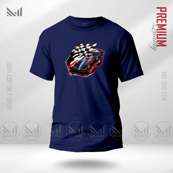 Racing Car Adult Graphic T-Shirt Made With Premium Cotton Unisex Round Neck Short Sleeve