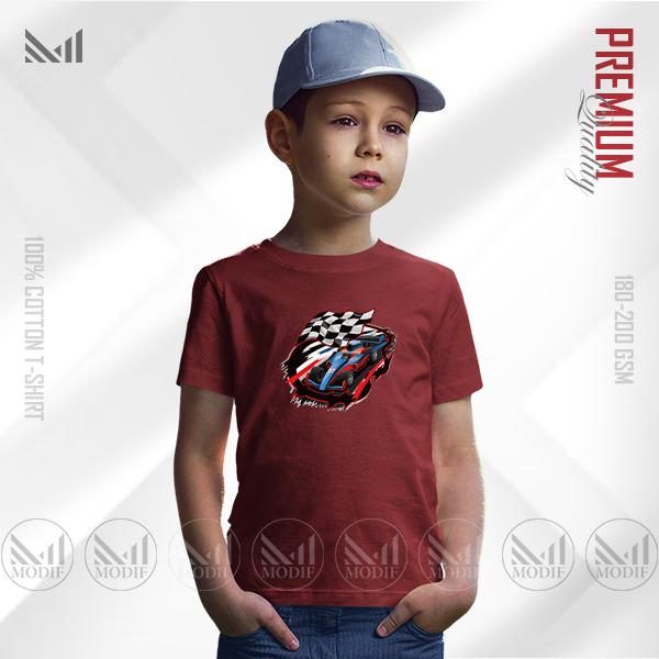 Racing Car Kids Graphic T-Shirt – Cool Motorsport Design | Premium Cotton | Unisex Round Neck | Short Sleeve | Comfortable Casual Wear for Boys & Girls