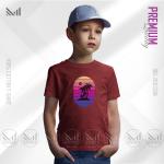 Retro Island Kids Graphic T-Shirt – Bold Vintage Tropical Artwork | Premium Cotton | Unisex Round Neck | Short Sleeve