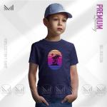 Retro Island Kids Graphic T-Shirt – Bold Vintage Tropical Artwork | Premium Cotton | Unisex Round Neck | Short Sleeve