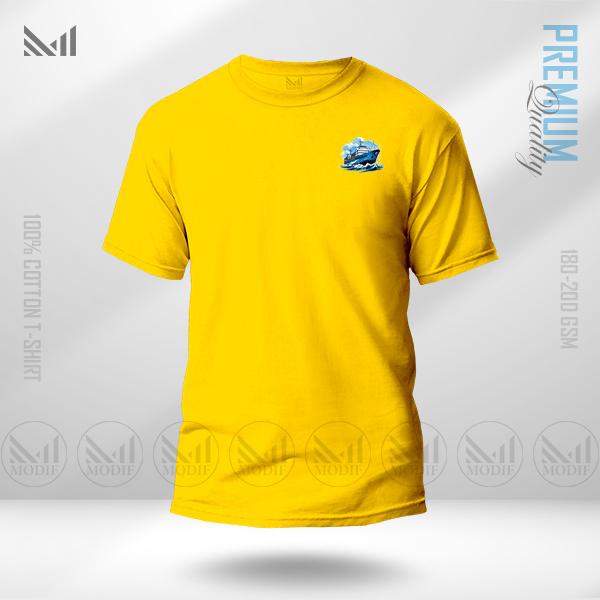 Retro Ship Classic T-Shirt – Vintage Ocean Inspired Design in Premium Cotton | Unisex Round Neck | Short Sleeve