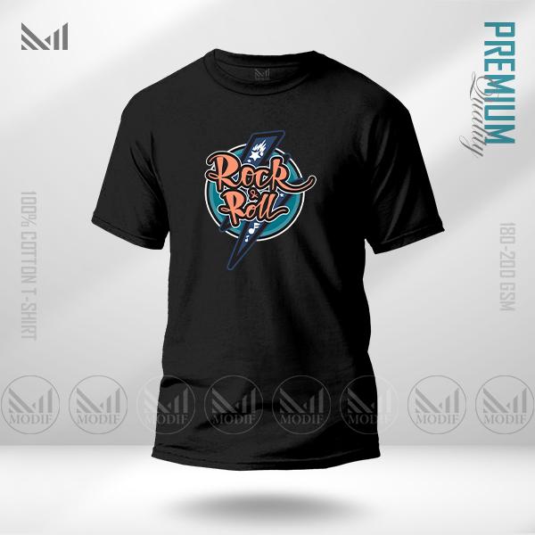 Rock and Roll Graphic T-Shirt – Vintage Music Vibe Design | Premium Cotton | Unisex Round Neck | Short Sleeve | Casual Streetwear Style