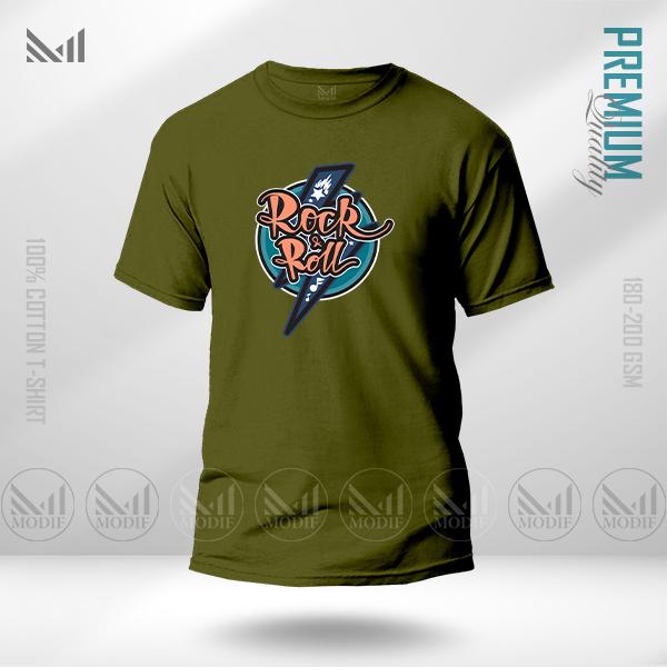 Rock and Roll Graphic T-Shirt – Vintage Music Vibe Design | Premium Cotton | Unisex Round Neck | Short Sleeve | Casual Streetwear Style