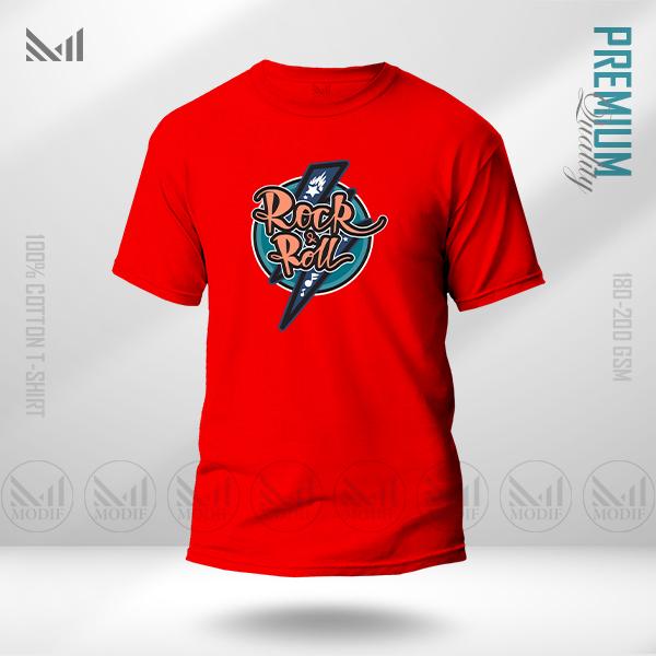 Rock and Roll Graphic T-Shirt – Vintage Music Vibe Design | Premium Cotton | Unisex Round Neck | Short Sleeve | Casual Streetwear Style