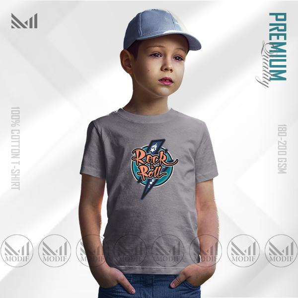Rock and Roll Kids Graphic T-Shirt – Cool Music Style Print | Premium Cotton | Unisex Round Neck | Short Sleeve | Comfortable Casual Wear for Boys & Girls