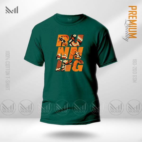 Running Graphic T-Shirt – Dynamic Sport Inspired Print | Premium Cotton | Unisex Round Neck | Short Sleeve | Casual Active Style
