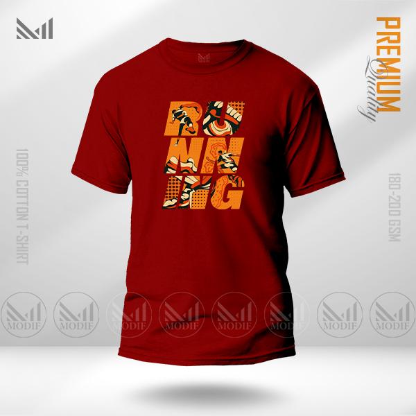 Running Graphic T-Shirt – Dynamic Sport Inspired Print | Premium Cotton | Unisex Round Neck | Short Sleeve | Casual Active Style