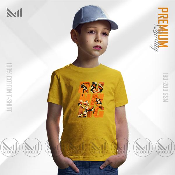 Running Kids T-Shirt – Premium Cotton | Unisex Round Neck | Short Sleeve | Comfortable Active Wear for Boys & Girls