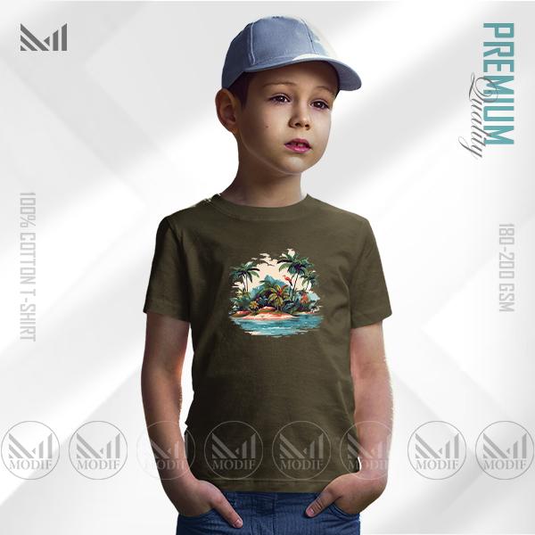 Sea Beach Kids Graphic T-Shirt – Fun Coastal Artwork in Premium Cotton | Unisex Round Neck | Short Sleeve