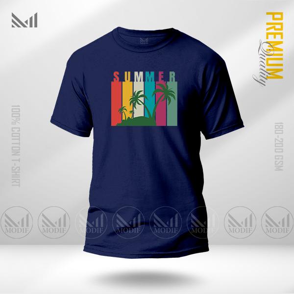 Summer Graphic T-Shirt | Premium Cotton | Unisex Round Neck Short Sleeve