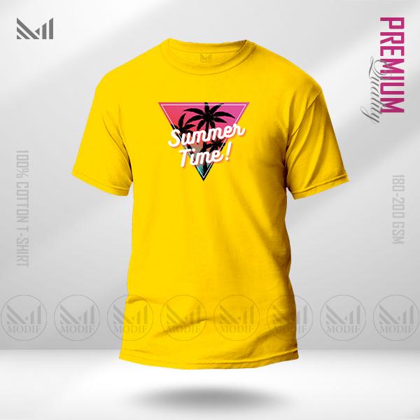 Summer Time Graphic T-Shirt – Vibrant Seasonal Print | Premium Cotton | Unisex Round Neck | Short Sleeve | Lightweight Casual Streetwear