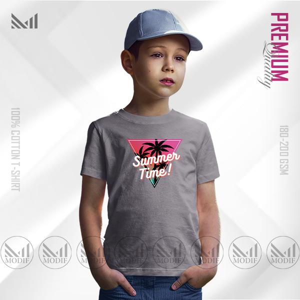 Summer Time Kids Graphic T-Shirt – Vibrant Summer Print | Premium Cotton | Unisex Round Neck | Short Sleeve | Lightweight Casual Wear for Boys & Girls