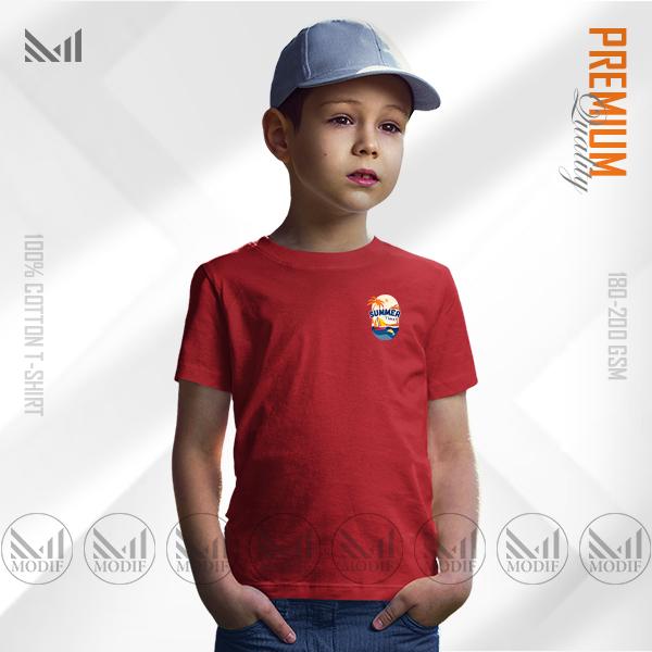 Summer Time Kids Classic T-Shirt Made With Premium Cotton Unisex Round Neck Short Sleeve