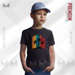 Sunset Stripes Kids Graphic T-Shirt – Colorful Gradient Design | Premium Cotton | Unisex Round Neck | Short Sleeve | Lightweight Casual Wear for Boys & Girls