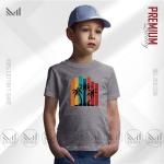 Sunset Stripes Kids Graphic T-Shirt – Colorful Gradient Design | Premium Cotton | Unisex Round Neck | Short Sleeve | Lightweight Casual Wear for Boys & Girls
