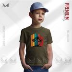 Sunset Stripes Kids Graphic T-Shirt – Colorful Gradient Design | Premium Cotton | Unisex Round Neck | Short Sleeve | Lightweight Casual Wear for Boys & Girls