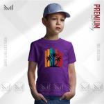 Sunset Stripes Kids Graphic T-Shirt – Colorful Gradient Design | Premium Cotton | Unisex Round Neck | Short Sleeve | Lightweight Casual Wear for Boys & Girls