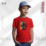 Sunset Stripes Kids Graphic T-Shirt – Colorful Gradient Design | Premium Cotton | Unisex Round Neck | Short Sleeve | Lightweight Casual Wear for Boys & Girls