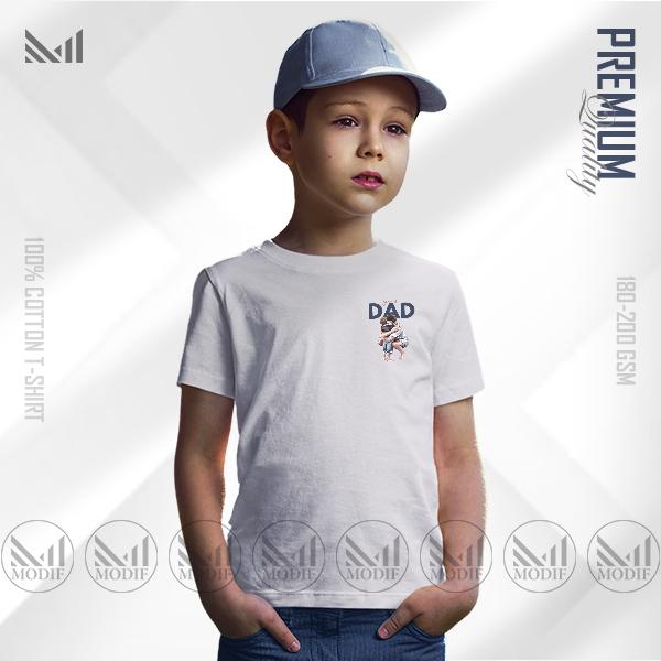 Super dad kids classic t-shirt premium cotton unisex round neck short sleeve boys & girls t shirt