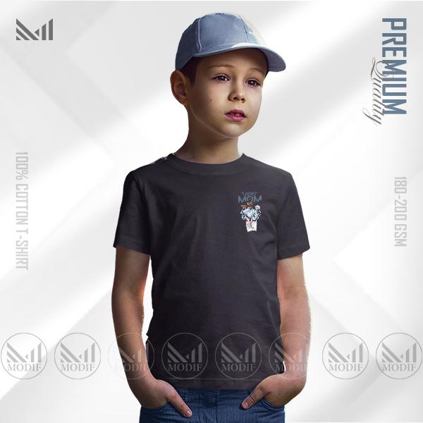 Super mom kids classic logo t shirt premium cotton unisex round neck short sleeve man women tshirt