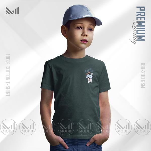Super mom kids classic logo t shirt premium cotton unisex round neck short sleeve man women tshirt