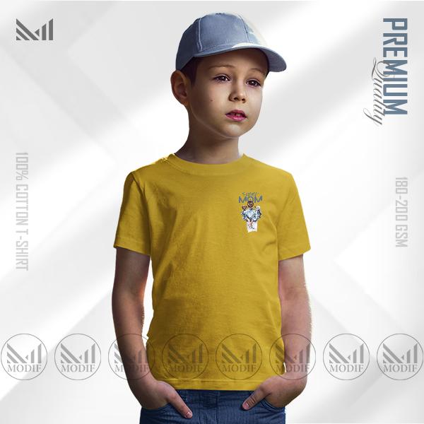 Super mom kids classic logo t shirt premium cotton unisex round neck short sleeve man women tshirt