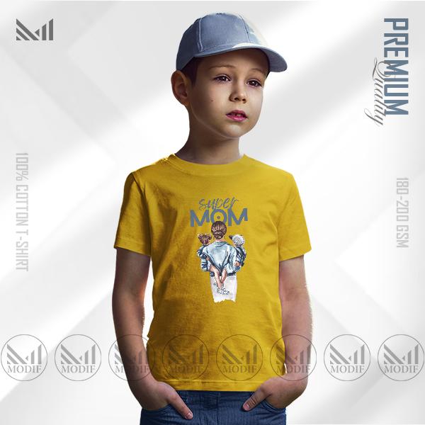 Super mom graphic kids t-shirt unisex round neck short sleeve baju tshirt boys & girls