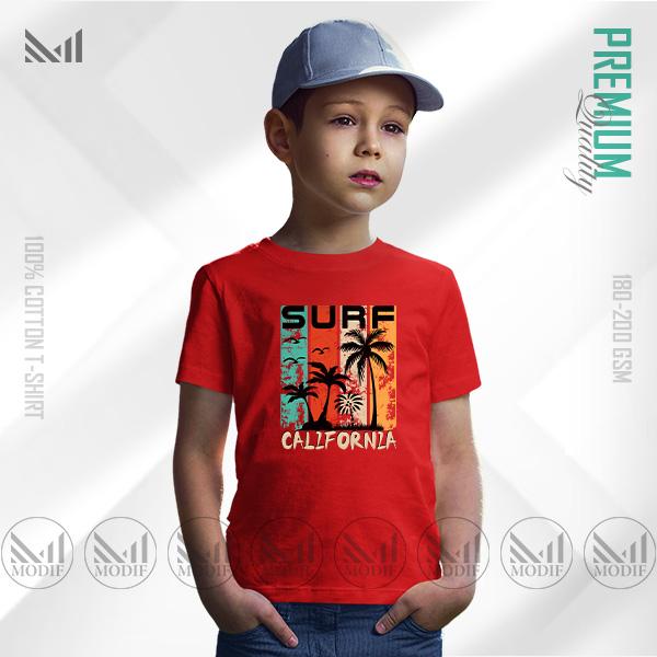 Surf Kids Graphic T-Shirt – Fun Ocean Wave Design | Premium Cotton | Unisex Round Neck | Short Sleeve | Lightweight Casual Wear for Boys & Girls