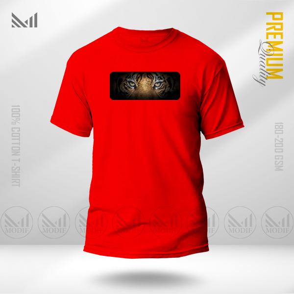 Tiger eye t shirt premium cotton unisex round neck short sleeve baju tshirt lelaki perempuan