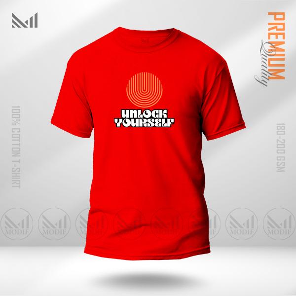 Unlock Yourself Graphic T-Shirt – Motivational Statement Design | Premium Cotton | Unisex Round Neck | Short Sleeve