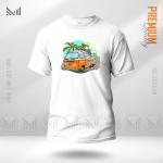 Vintage Bus Graphic T-Shirt Made With Premium Cotton Unisex Round Neck Short Sleeve