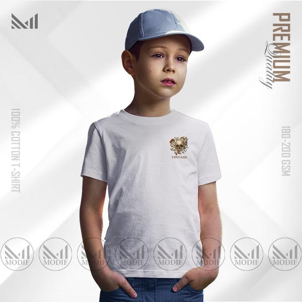 Vintage Kids Classic T-Shirt Made With Premium Cotton Unisex Round Neck Short Sleeve